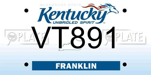 VT891 Kentucky License Plate