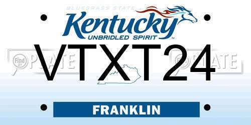 VTXT24 Kentucky License Plate