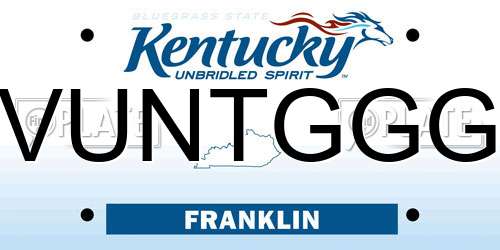 VUNTGGG Kentucky License Plate