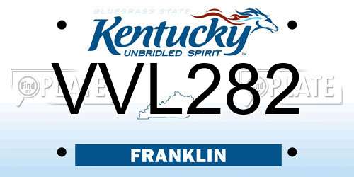 VVL282 Kentucky License Plate