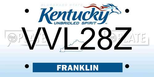 VVL28Z Kentucky License Plate