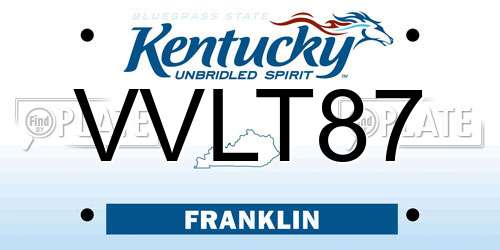 VVLT87 Kentucky License Plate