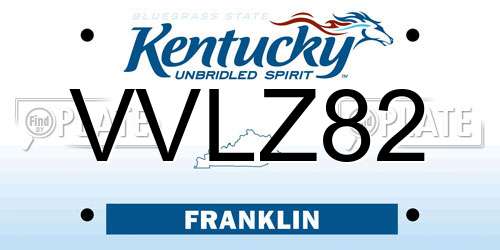 VVLZ82 Kentucky License Plate