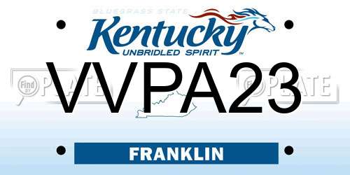 VVPA23 Kentucky License Plate