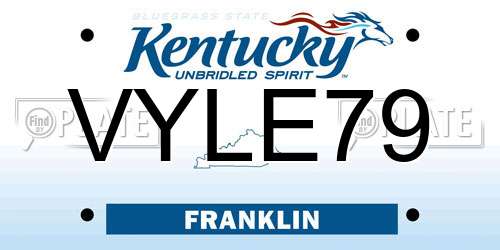 VYLE79 Kentucky License Plate