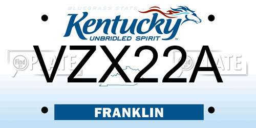 VZX22A Kentucky License Plate