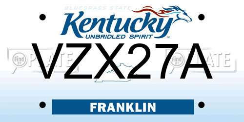 VZX27A Kentucky License Plate