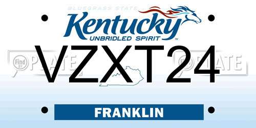 VZXT24 Kentucky License Plate