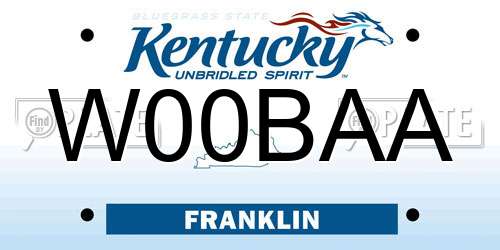 W00BAA Kentucky License Plate