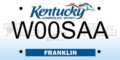 W00SAA Kentucky License Plate