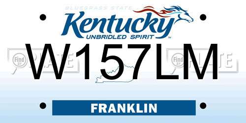 W157LM Kentucky License Plate