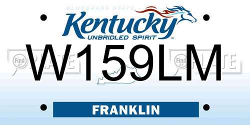 W159LM Kentucky License Plate