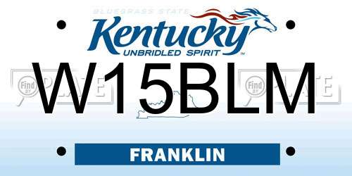W15BLM Kentucky License Plate