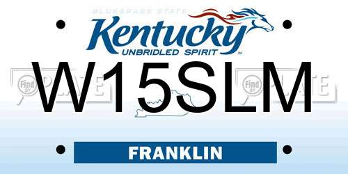 W15SLM Kentucky License Plate