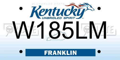 W185LM Kentucky License Plate