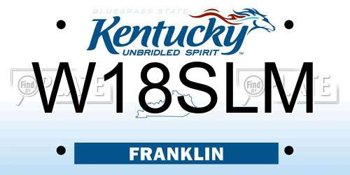 W18SLM Kentucky License Plate