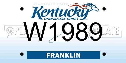 W1989 Kentucky License Plate