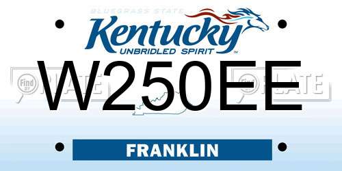W250EE Kentucky License Plate