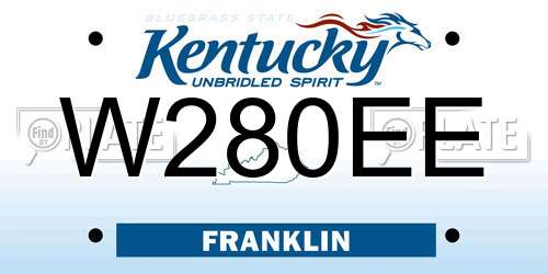 W280EE Kentucky License Plate
