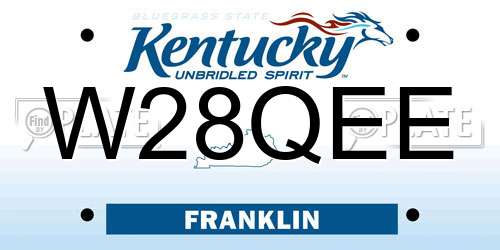 W28QEE Kentucky License Plate
