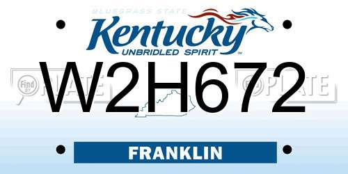 W2H672 Kentucky License Plate