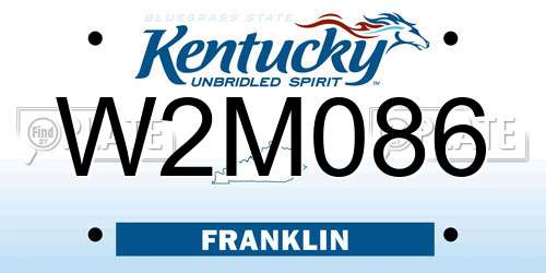 W2M086 Kentucky License Plate