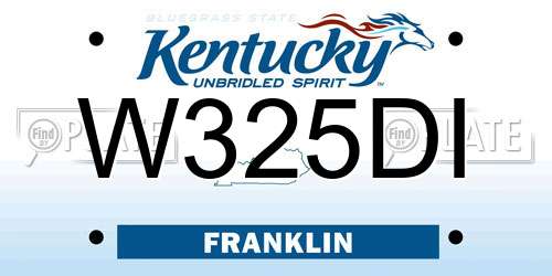 W325DI Kentucky License Plate