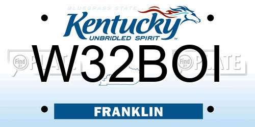 W32BOI Kentucky License Plate