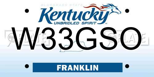 W33GSO Kentucky License Plate