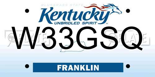 W33GSQ Kentucky License Plate