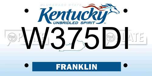 W375DI Kentucky License Plate