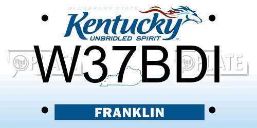 W37BDI Kentucky License Plate