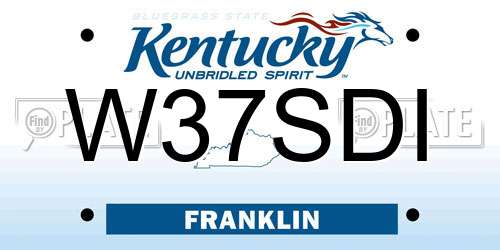 W37SDI Kentucky License Plate