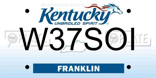 W37SOI Kentucky License Plate