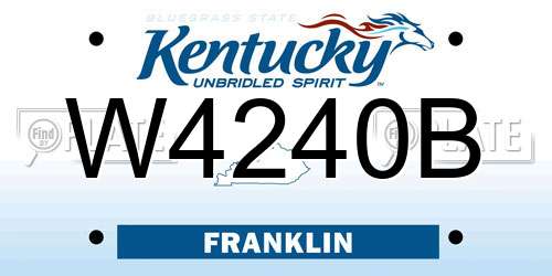 W4240B Kentucky License Plate