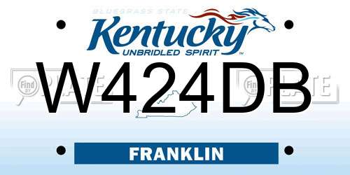 W424DB Kentucky License Plate