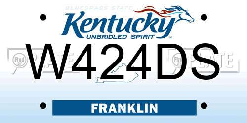 W424DS Kentucky License Plate