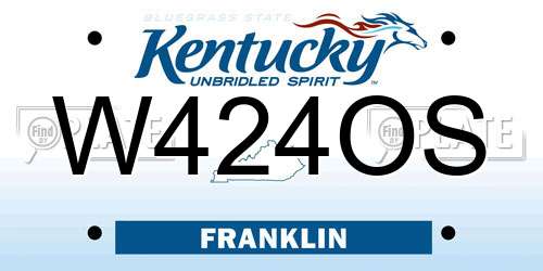 W424OS Kentucky License Plate