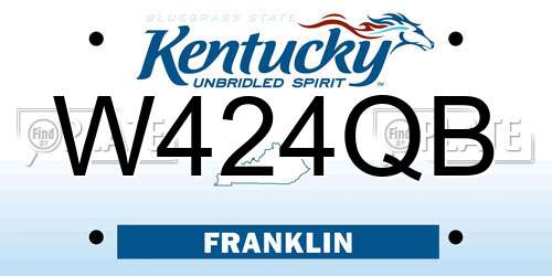 W424QB Kentucky License Plate