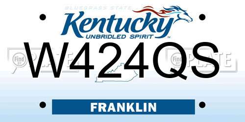 W424QS Kentucky License Plate