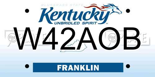 W42AOB Kentucky License Plate