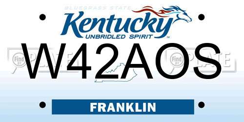W42AOS Kentucky License Plate