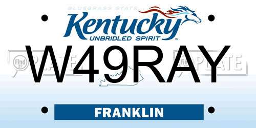 W49RAY Kentucky License Plate
