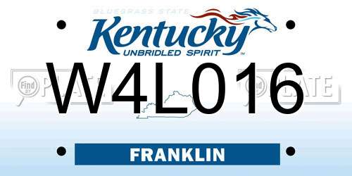 W4L016 Kentucky License Plate