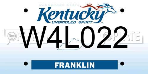 W4L022 Kentucky License Plate