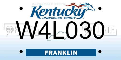W4L030 Kentucky License Plate