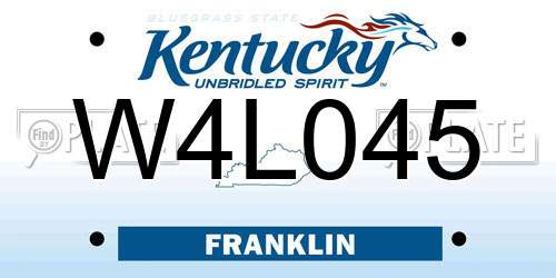 W4L045 Kentucky License Plate