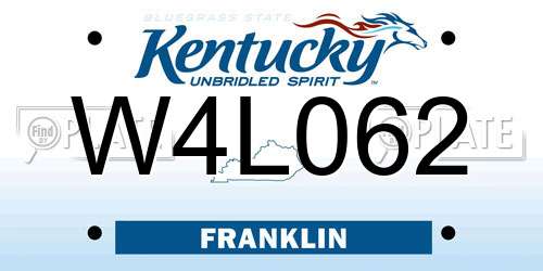 W4L062 Kentucky License Plate