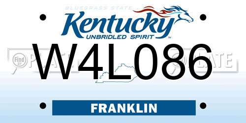 W4L086 Kentucky License Plate