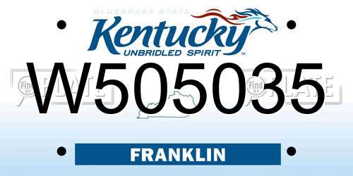 W505035 Kentucky License Plate